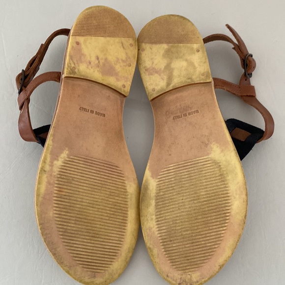 Nicole Vacari navy and tan leather thong sandals. Made In Italy. Size 7 🇮🇹 - Picture 8 of 9